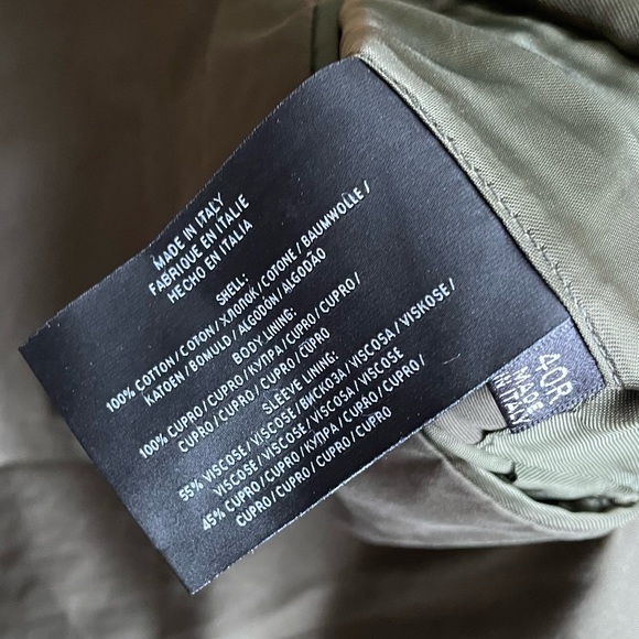 Ralph Lauren Black Label Men's Olive Green Nigel 2 Button Notch Cotton Blazer 40 - Picture 8 of 11